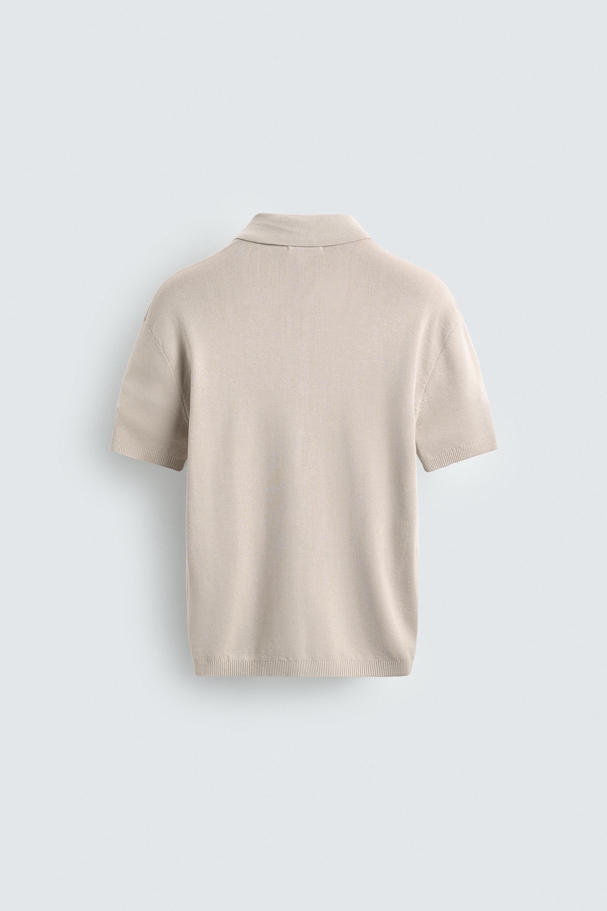 COTTON BLEND KNIT POLO SHIRT